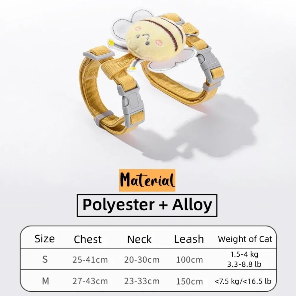 Cat Harness Leash Collar Set Adjustable