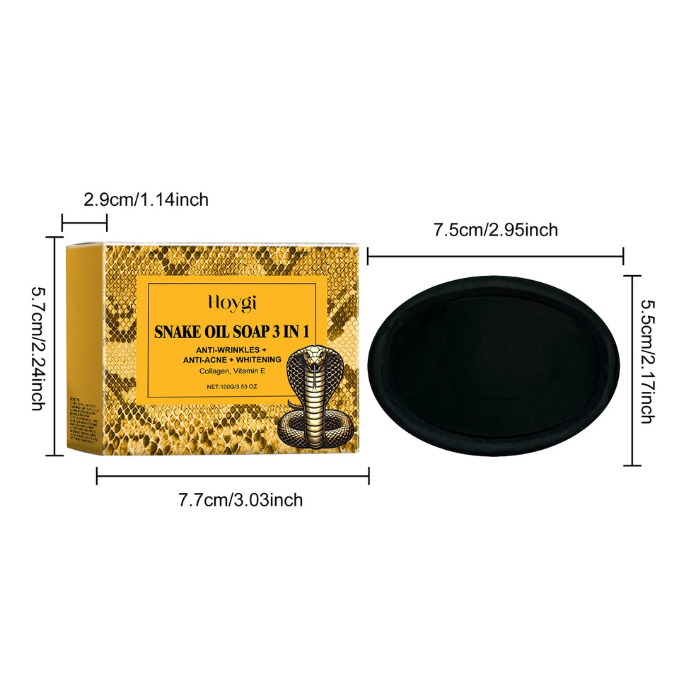Hoygi Snake Oil Cleansing Soap Gently Cleanses Facial Skin, Leaving it Soft, Smooth, Refreshing, and Oil Controlling 100g
