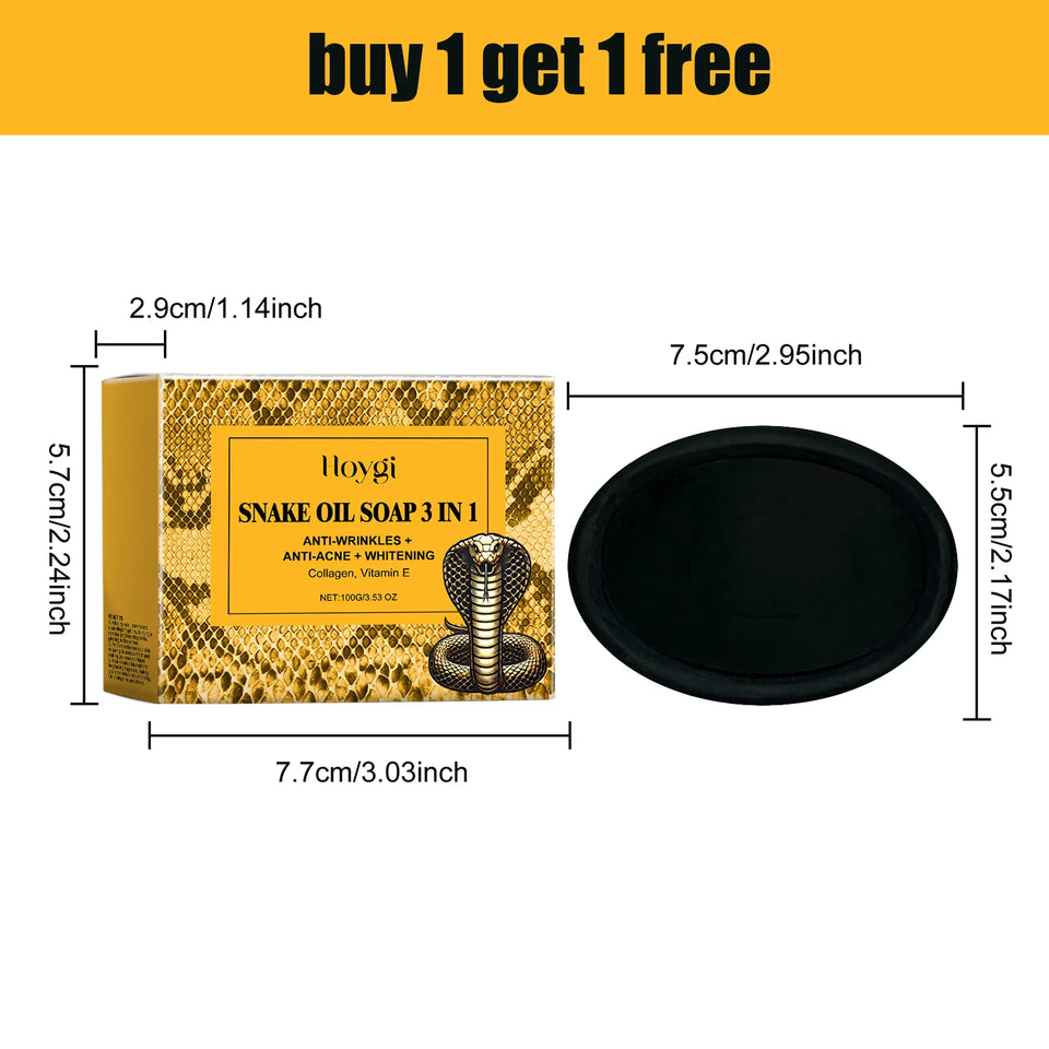 Hoygi Snake Oil Cleansing Soap Gently Cleanses Facial Skin, Leaving it Soft, Smooth, Refreshing, and Oil Controlling 100g
