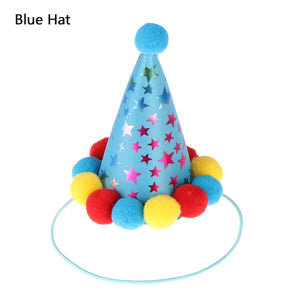 Cute Pet Birthday Caps/Bibs Design Headwear Triangle Scarf Hat Tie Collar Cat Dog Costume Pets Accessories Decoration Supplies