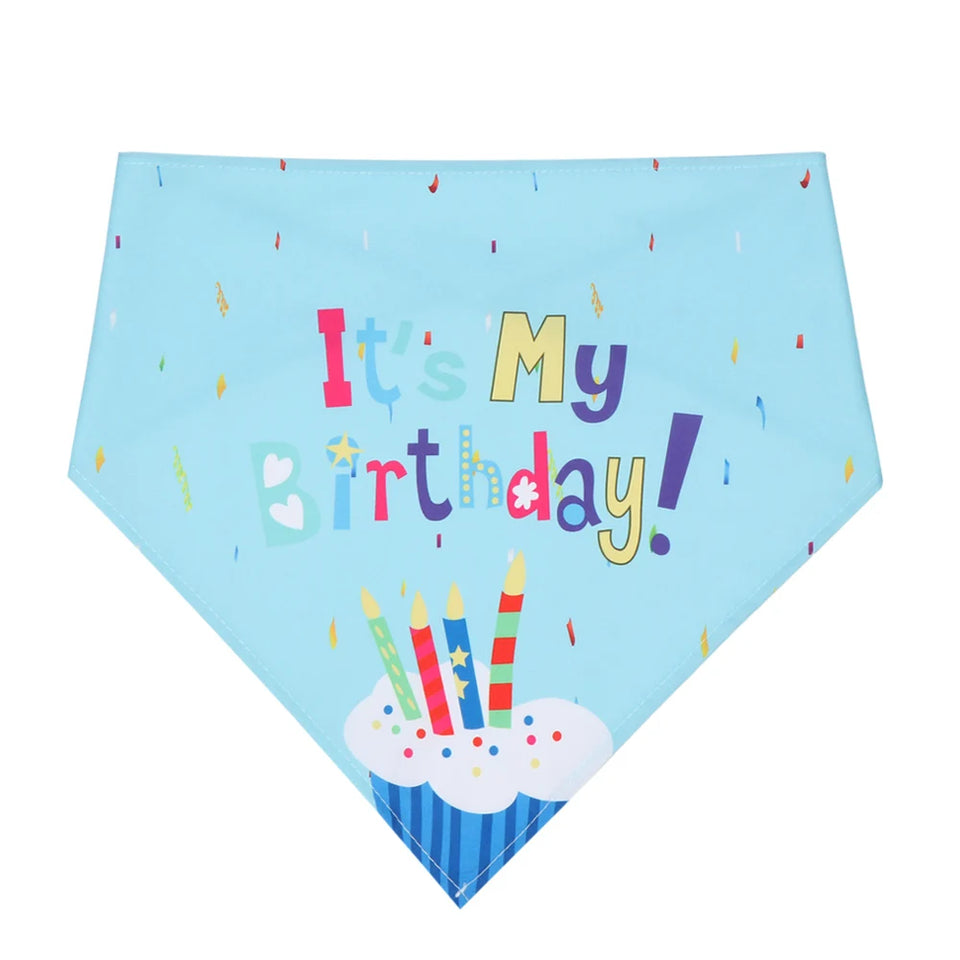 Cute Pet Birthday Caps/Bibs Design Headwear Triangle Scarf Hat Tie Collar Cat Dog Costume Pets Accessories Decoration Supplies