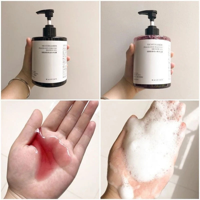 Niacinamide Perfume Shower Gel Body Wash Brightening Exfoliating Smoothing Gentle Cleansing Moisturizing Bath Lotion Women Men