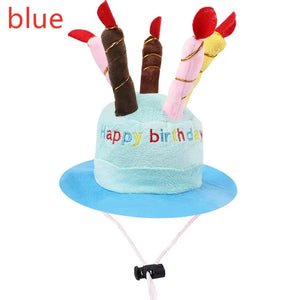 Cute Pet Birthday Caps/Bibs Design Headwear Triangle Scarf Hat Tie Collar Cat Dog Costume Pets Accessories Decoration Supplies