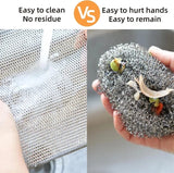 20/5pcs Thickened Steel Wire Cleaning Cloth Non-Scratch Double-layer Iron Microfiber Mesh Dishrag Washing Pot Rags Kitchen Towel