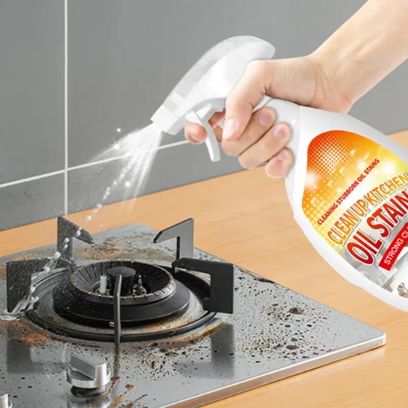 Heavy-duty grease remover with a gentle formula & fast breakdown ：Kitchen Stainless Steel Hoods Cooktop Cleaner Degreaser Spray
