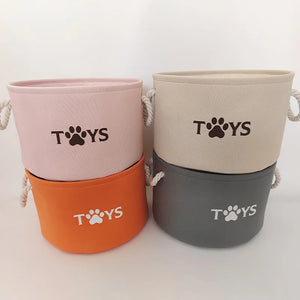 Round Pet Toy Basket Cat Dog Toys Storage Box Foldable Clothes Storage Basket with Handle Pet Supplies Dog Accessories