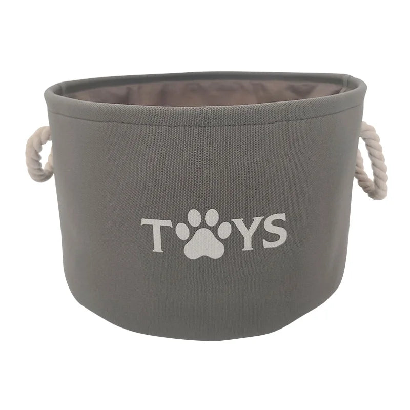 Round Pet Toy Basket Cat Dog Toys Storage Box Foldable Clothes Storage Basket with Handle Pet Supplies Dog Accessories