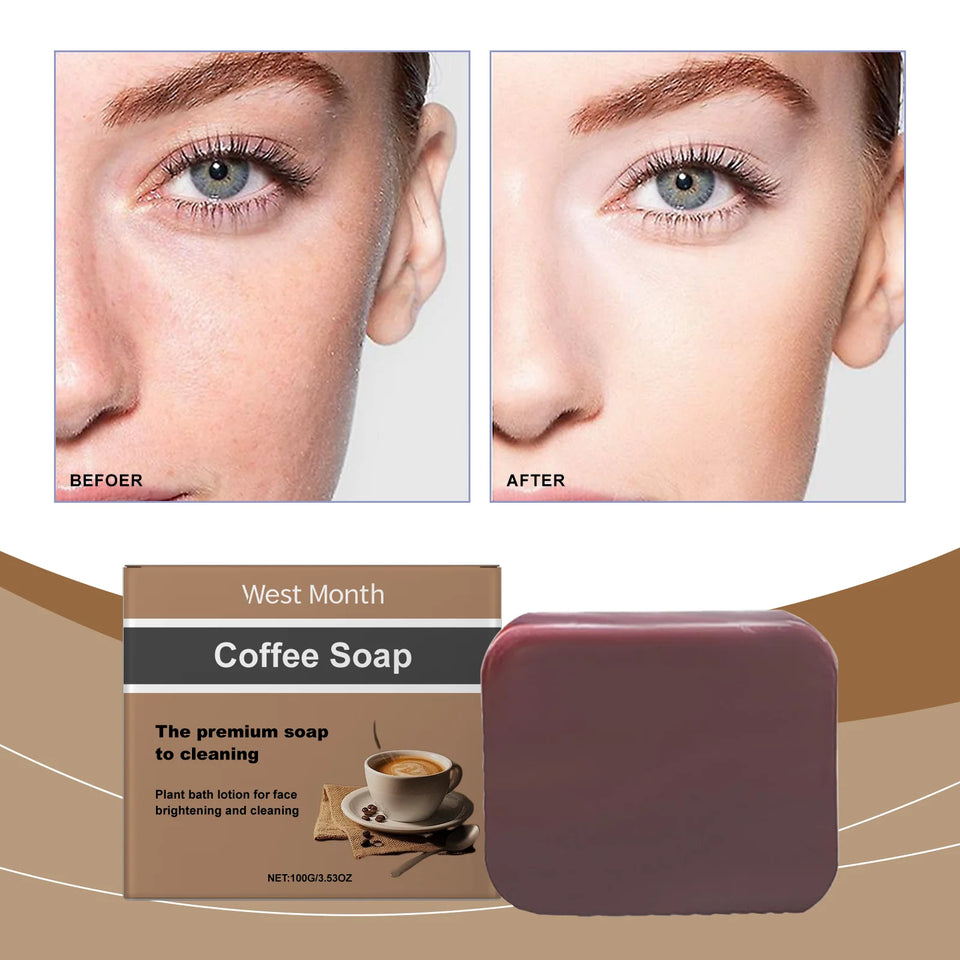 WEST MONTH Coffee Soap Coffee Essence Mild Cleansing Nourishing Skin Moisturizing Brightening Soap 100G/3.53 OZ