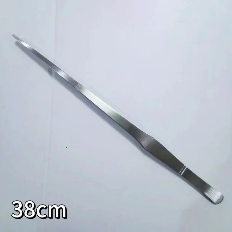 Stainless Steel Aquarium Tweezers Set (27/38/48cm) - Curved Aquascaping Tools for Plants & Feeding, Fish Tank Maintenance Kit
