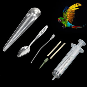 Bird Feeding Dropper Hose Small Pet Feeder Water Needle Tube Liquid Injection Hose Parrot Feeding Syringe Spoon Kits