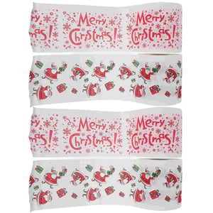 4 Rolls Christmas Pattern Toilet Paper Xmas Santa Claus Decor Tissue Towel Napkin Napkins