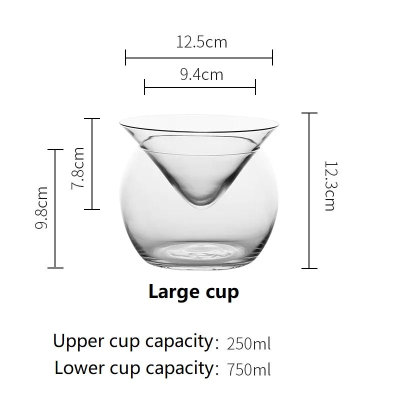 Cocktail Cup Triangle with Base Beverage Glasses Martini Molecular Creative Glass Ball Cup Party Drinking Ware Bar Accessories