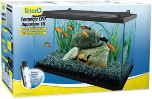 Aquarium, 10 Gallon, Complete Tropical Fish Tank Kit with LED Lighting for Freshwater Fish