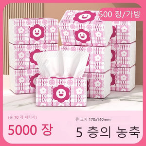 10 packs of household toilet paper 5000 thick 5-layer log napkins toilet paper household toilet paper car paper towels