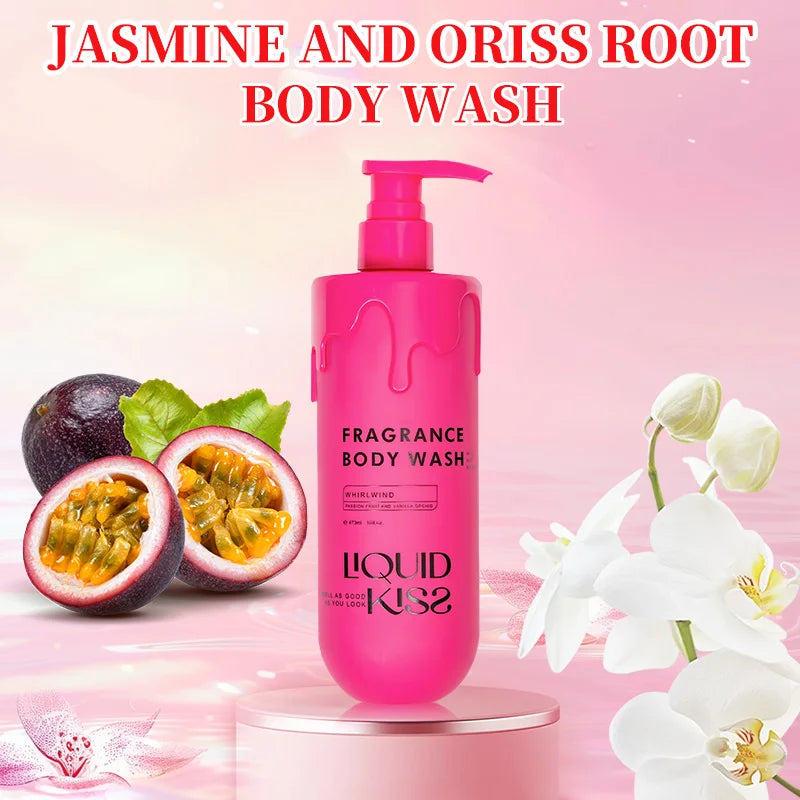 LIQUID KISS Body Wash for Women Oat Etract Moisturizing Shower Deep Moisture WHIRLWIND Fragrance Body Bath Shower Gels 473 Ml