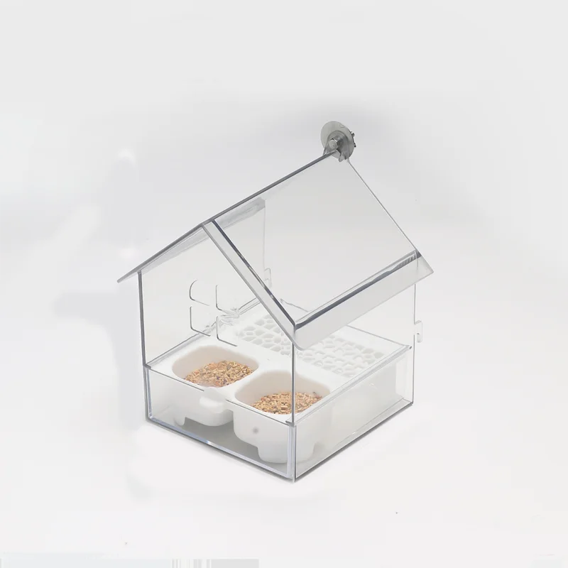 Bird Cage Feeder Parakeet Bathtub Drinker Feeding Portable Multifunction Hanging Bird Bath Hanging Shower Box for Parakeets