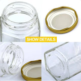 Glass Jars With Lids 4 OZ Mason Jars Spice Jars Honey Jars Hexagon Jars for Sealing Canning Jars for Food Storage Overnight Oat