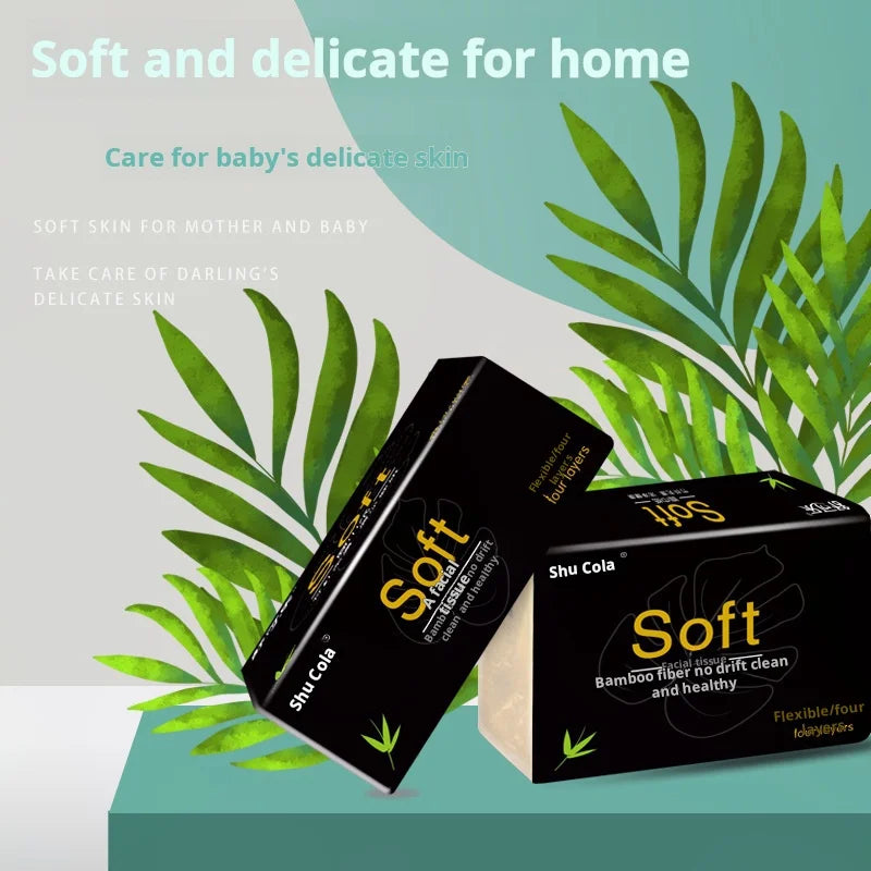 40 packs of four layer thick bamboo pulp natural color toilet paper napkins, 240 sheets of toilet paper for home use