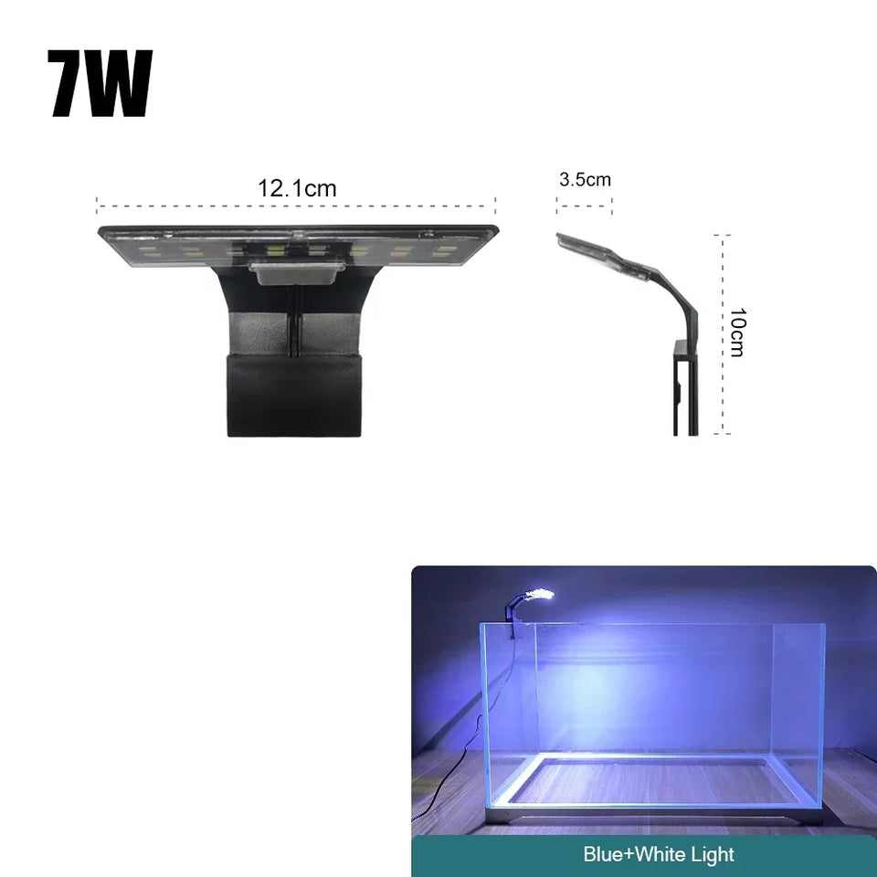 Ultra Thin LED Aquarium Light 5W/10W/15W Aquatic Plant Lighting Waterproof Clip-on Lamp For Fish Tank Plants Grow Light