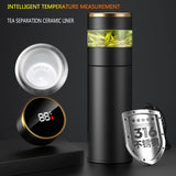 Tea Infuser Vacuum Flask Temperature LED Display 450ml Insulated Cup Stainless Steel Tumbler Thermos Bottle Travel Coffee Mug