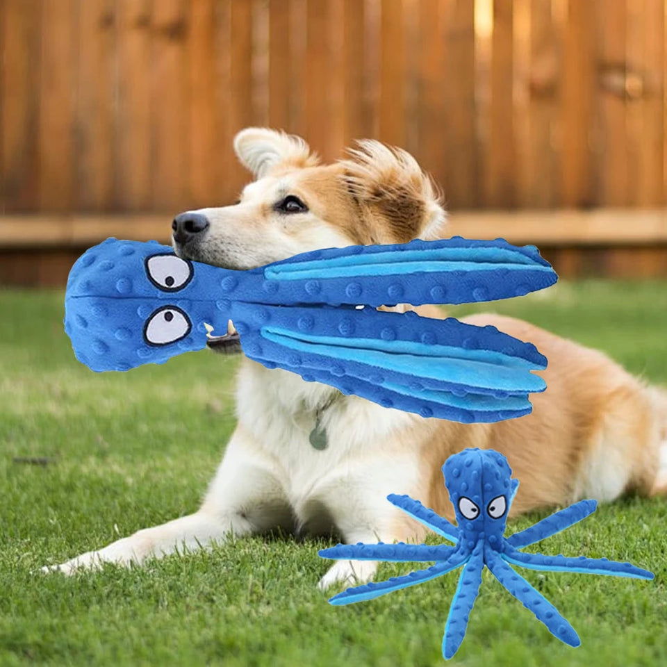 2Pcs Pet Plush Toy Octopus Dog Interactive Toy Indestructible Bite Resistant Sound Puppy squeaky Octopu Dogs Rattle Toys Supplie