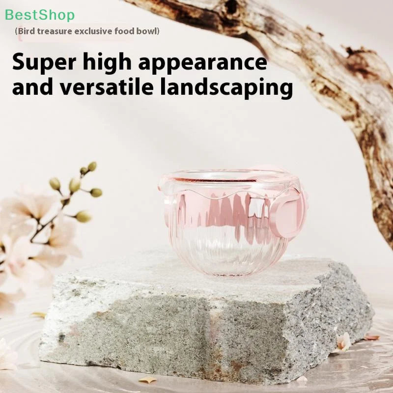 ♥♥♥Plastic Parrot Feeder,Transparent Bird Food Box,Splash-proof Water Feeder