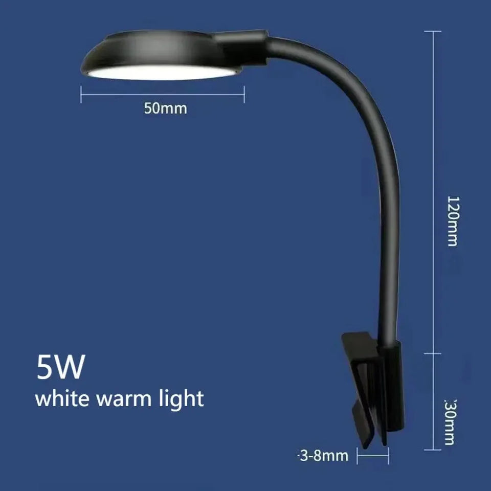 LED Fish Tank Clip Lamp 3 Colors Adjustable USB Power Led Full Spectrum Waterproof Lamp for Small fish tank Aquarium Lights