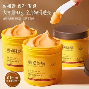500g Sulfur Mite Removal Scrub Exfoliating Dead Skin Bath Cleanser Mud Scrub Body Wash Sulfur Mud