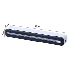 Practical Kitchen Tool Plastic Wrap Dispenser with Cutter, Adjustable Foil & Cling Film Storage Box Food Wrap Organizer