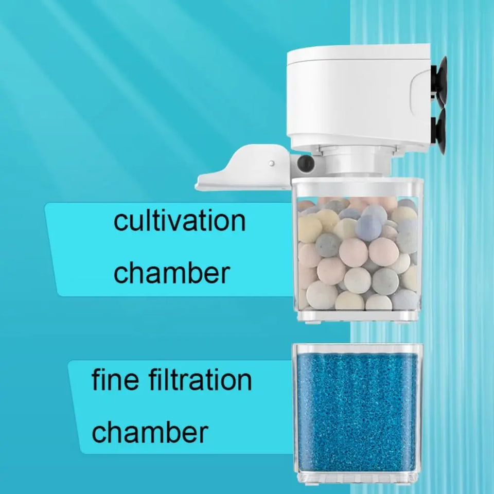 Mute Fish Tank Submersible Filter Plastic Built-in Filter Water Purification Water Circulation Pump Removable Suction Toilet
