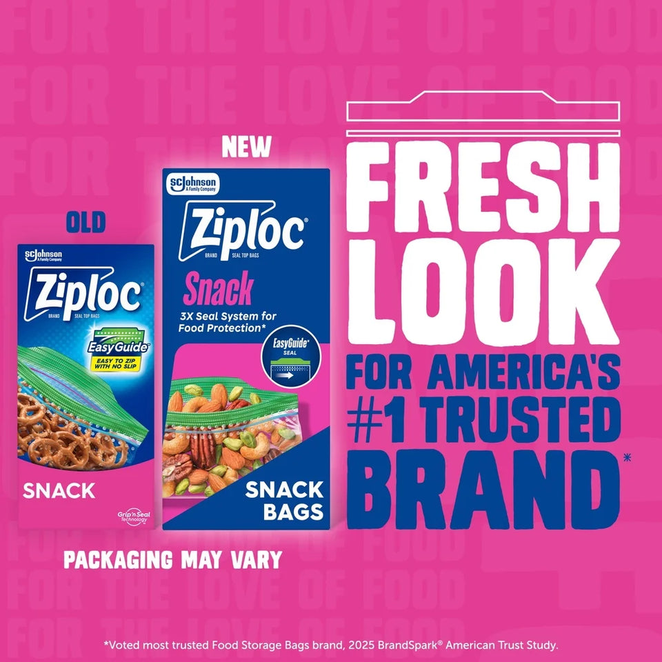 Snack Bags 280 Count Resealable Plastic Bags with EasyGuide Texture Grip Seal Technology Fresh Food Storage and Convenience