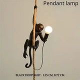 SANDYHA Nordic Retro Resin Monkey Wall Lamps for Living Room Home Decor Bedroom Led Lights Kitchen Island Dining Table Lightings