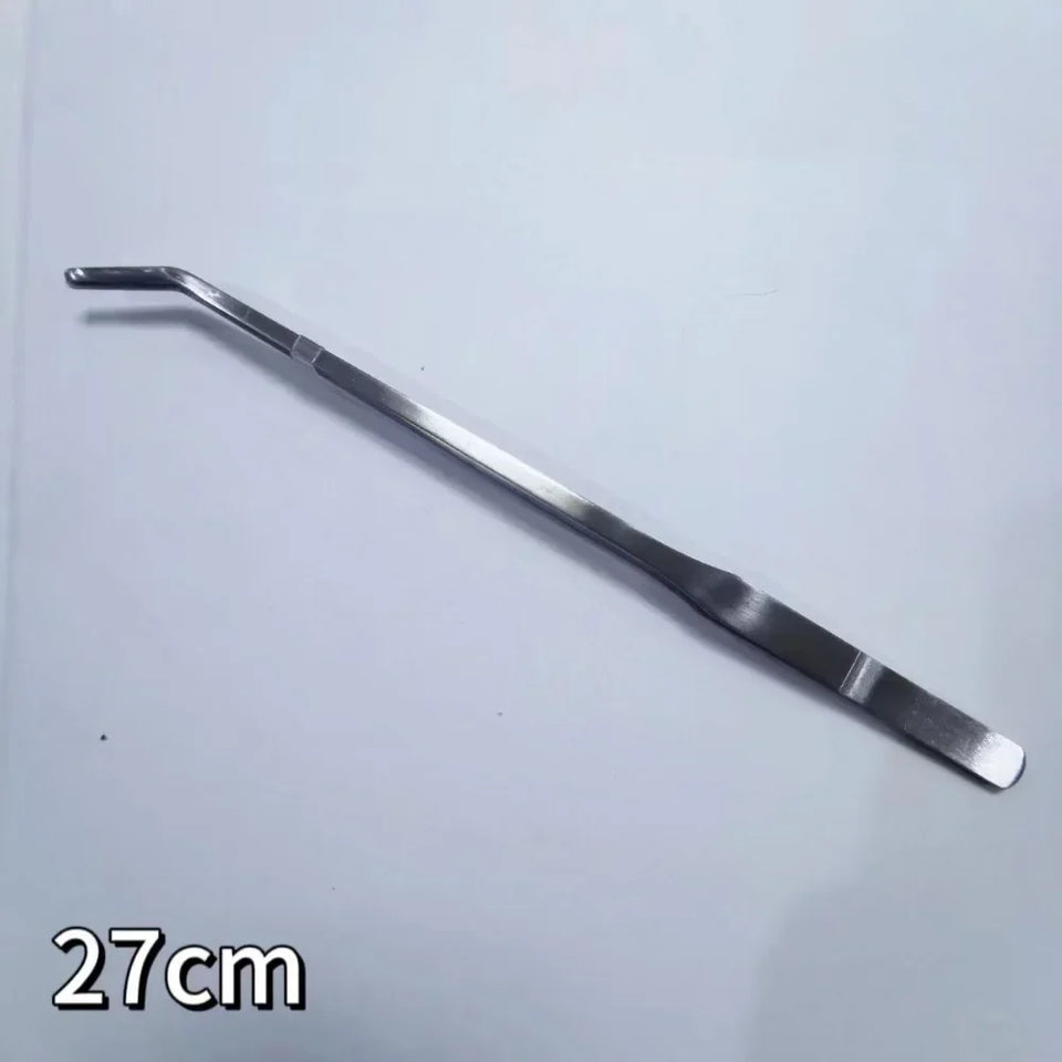 Stainless Steel Aquarium Tweezers Set (27/38/48cm) - Curved Aquascaping Tools for Plants & Feeding, Fish Tank Maintenance Kit