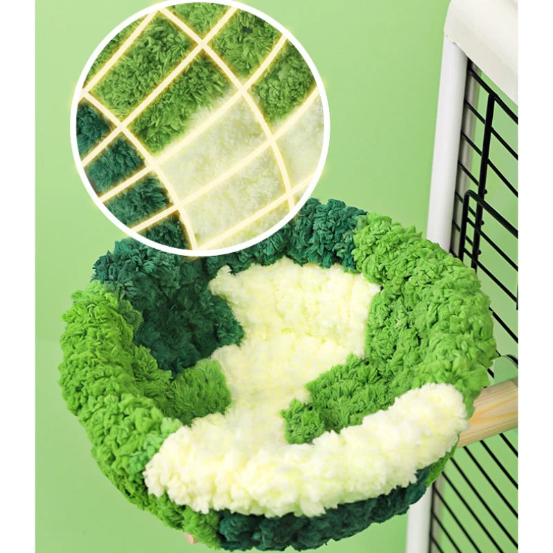 Bird Cage Nest Warm Plush Nest with Stick Bird Beds Parrot Nest Parakeet Nest Cockatiel Bed Winter Sleeping Bed Bird Hammock
