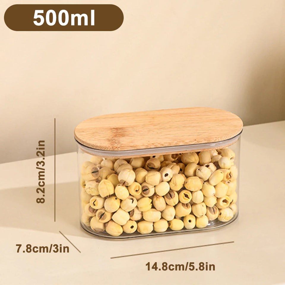 Hermetic Containers for Food Storage Pots Jar With Bamboo Lid Sealed Container Sugar Tea Cans Airtight Kitchen Coffee Jars