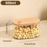 Hermetic Containers for Food Storage Pots Jar With Bamboo Lid Sealed Container Sugar Tea Cans Airtight Kitchen Coffee Jars