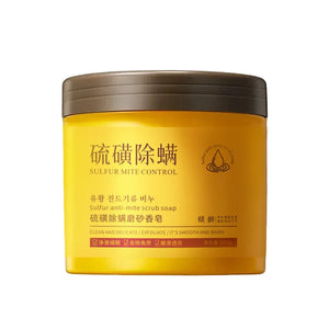 500g Sulfur Mite Removal Scrub Exfoliating Dead Skin Bath Cleanser Mud Scrub Body Wash Sulfur Mud