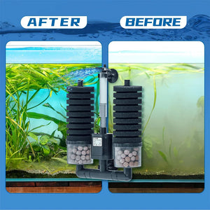220V Aquarium Filter Fish Tank Air Pump Skimmer Biochemical Sponge Filters Fish Tanks Filtration System Aquariums Accessories