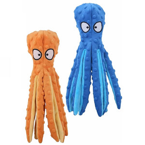 2Pcs Pet Plush Toy Octopus Dog Interactive Toy Indestructible Bite Resistant Sound Puppy squeaky Octopu Dogs Rattle Toys Supplie
