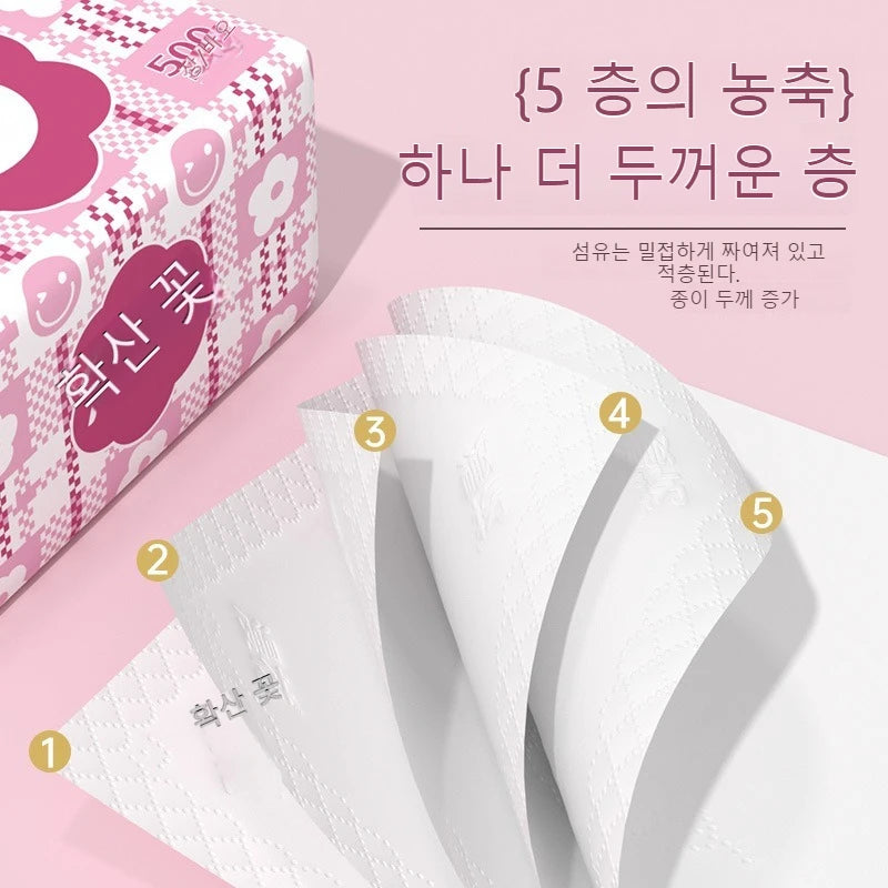10 packs of household toilet paper 5000 thick 5-layer log napkins toilet paper household toilet paper car paper towels