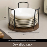 BAKALA Walnut kitchen bowl rack, countertop, multifunctional bowl and dish storage rack, draining utensil and bowl storage rack