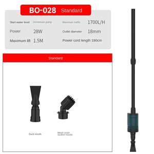BO series fish tank low water level water changer electric submersible pump aquarium toilet suction device to clean fish feces.