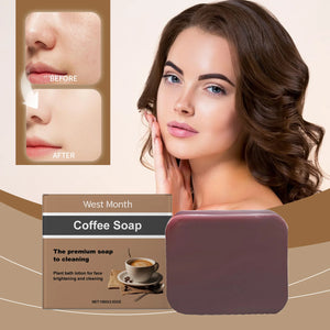 WEST MONTH Coffee Soap Coffee Essence Mild Cleansing Nourishing Skin Moisturizing Brightening Soap 100G/3.53 OZ