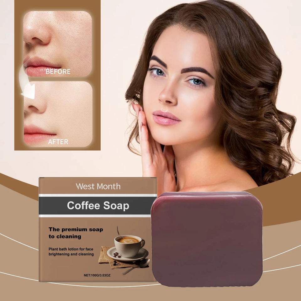 WEST MONTH Coffee Soap Coffee Essence Mild Cleansing Nourishing Skin Moisturizing Brightening Soap 100G/3.53 OZ