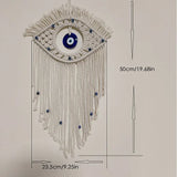 Macrame Wall Hanging Handmade Turkish Evil Eye Pendant Tapestry Nazar Decoration for Home Living Room Wall Home Decor Gift Tapiz