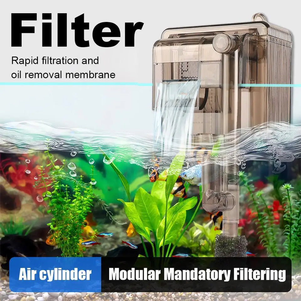 Fish Tank Filter Water Pumps External Hang Up Filter For Aquarium Filter Oxygen Submersible Water Purifier Suspended Filter