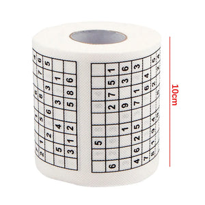 Sudoku game toilet paper, office and home puzzle roll paper, home creative fun toilet paper, wood pulp toilet paper