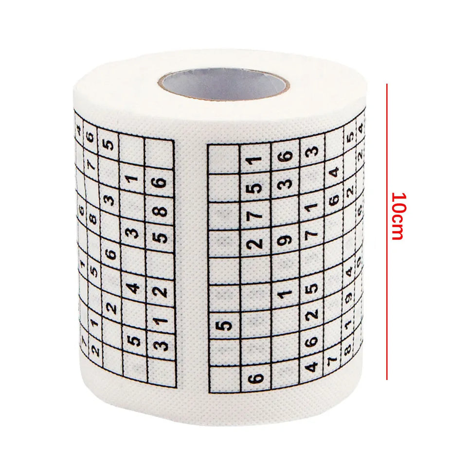 Sudoku game toilet paper, office and home puzzle roll paper, home creative fun toilet paper, wood pulp toilet paper