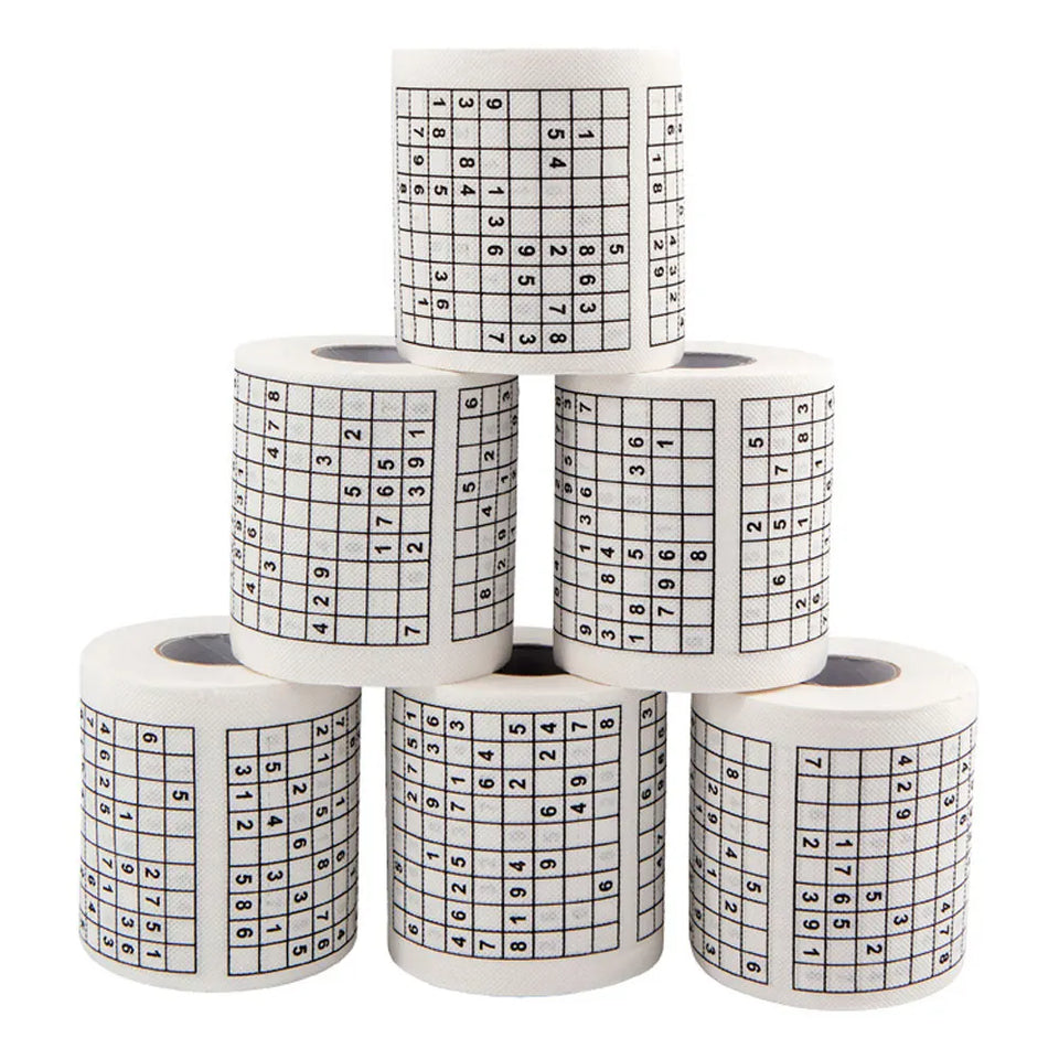 Sudoku game toilet paper, office and home puzzle roll paper, home creative fun toilet paper, wood pulp toilet paper