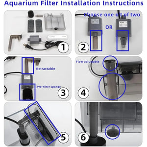 5-Gallon Glass Betta Fish Tank Starter Kit Including Filter, Lighting, and Lid